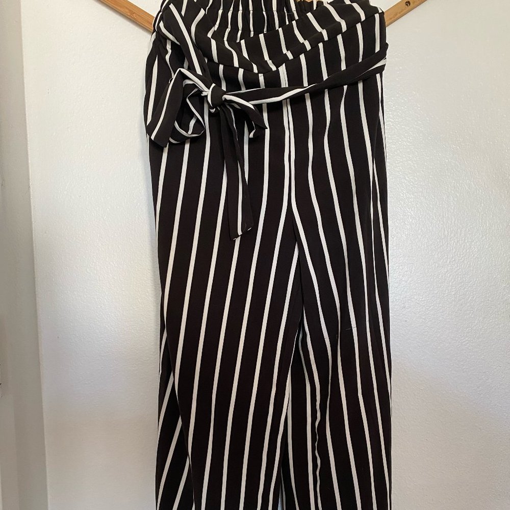 Black and White Stripped Trousers